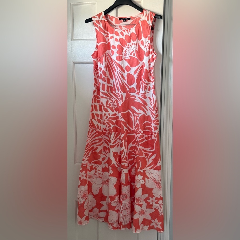CHARLIE B Coral and Cream Patterned Dress